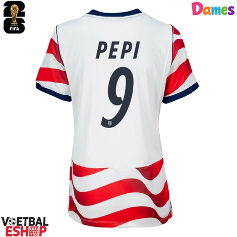Verenigde Staten Ricardo Pepi #9 Thuis tenue Dames WK 2026 Korte Mouw