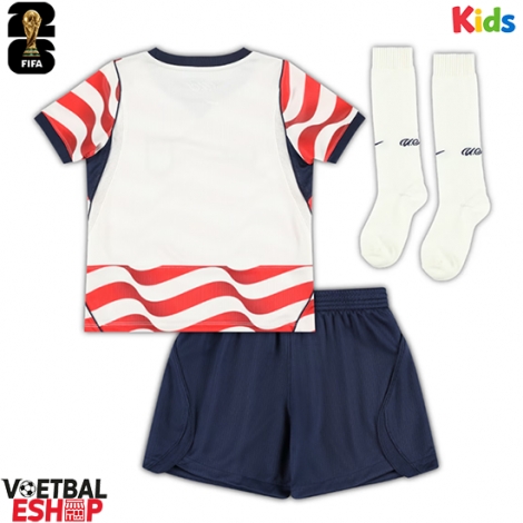 Verenigde Staten Thuis tenue Kids WK 2026 Korte Mouw (+ Korte broeken)