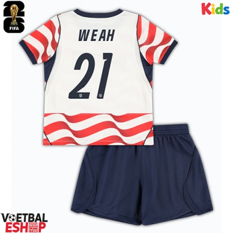 Verenigde Staten Timothy Weah #21 Thuis tenue Kids WK 2026 Korte Mouw (+ Korte broeken)