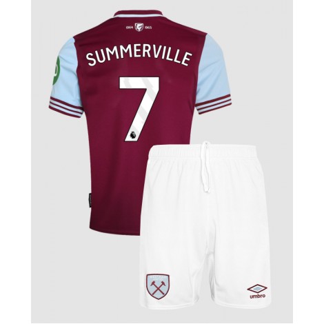 West Ham United Crysencio Summerville #7 Thuis tenue Kids 2024-25 Korte Mouw (+ Korte broeken)