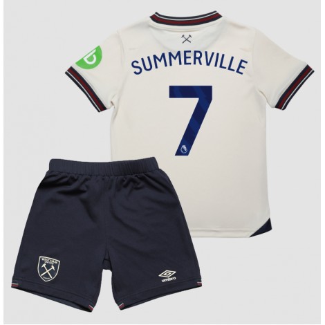 West Ham United Crysencio Summerville #7 Uit tenue Kids 2025-26 Korte Mouw (+ Korte broeken)