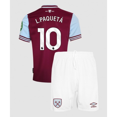 West Ham United Lucas Paqueta #10 Thuis tenue Kids 2024-25 Korte Mouw (+ Korte broeken)