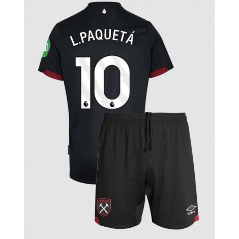 West Ham United Lucas Paqueta #10 Uit tenue Kids 2024-25 Korte Mouw (+ Korte broeken)