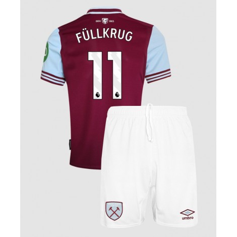 West Ham United Niclas Fullkrug #11 Thuis tenue Kids 2024-25 Korte Mouw (+ Korte broeken)