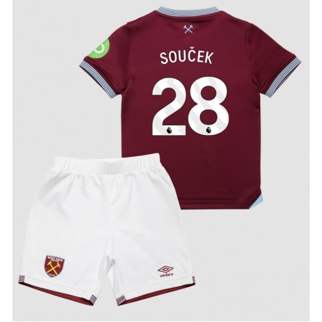 West Ham United Tomas Soucek #28 Thuis tenue Kids 2025-26 Korte Mouw (+ Korte broeken)