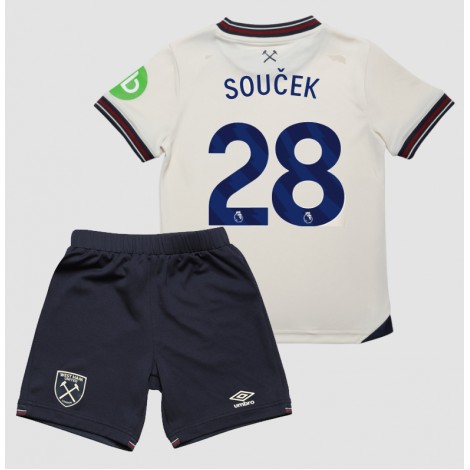 West Ham United Tomas Soucek #28 Uit tenue Kids 2025-26 Korte Mouw (+ Korte broeken)