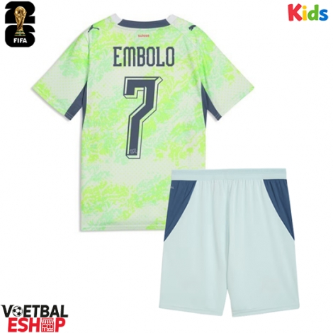 Zwitserland Breel Embolo #7 Uit tenue Kids WK 2026 Korte Mouw (+ Korte broeken)