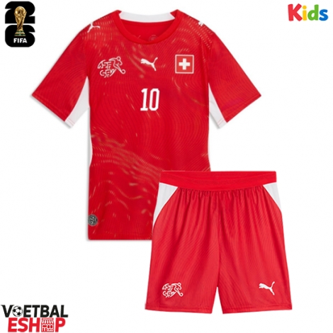 Zwitserland Granit Xhaka #10 Thuis tenue Kids WK 2026 Korte Mouw (+ Korte broeken)