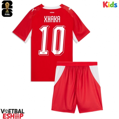 Zwitserland Granit Xhaka #10 Thuis tenue Kids WK 2026 Korte Mouw (+ Korte broeken)