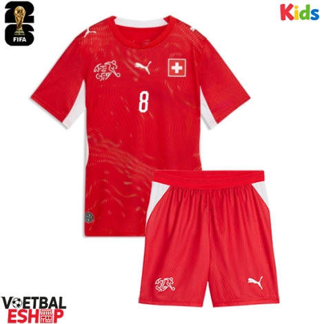 Zwitserland Remo Freuler #8 Thuis tenue Kids WK 2026 Korte Mouw (+ Korte broeken)