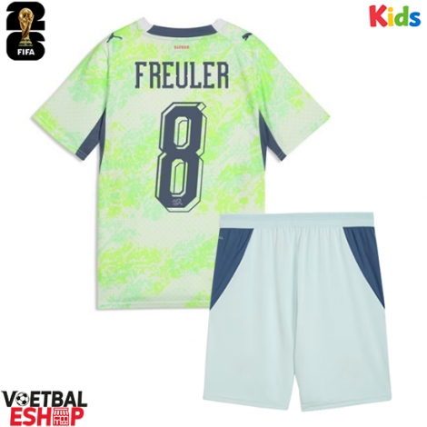 Zwitserland Remo Freuler #8 Uit tenue Kids WK 2026 Korte Mouw (+ Korte broeken)