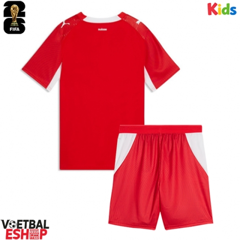 Zwitserland Thuis tenue Kids WK 2026 Korte Mouw (+ Korte broeken)