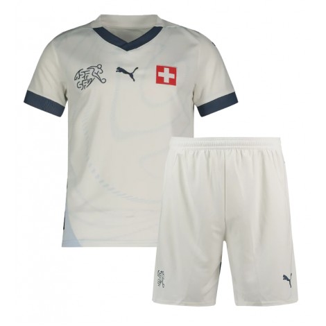 Zwitserland Uit tenue Kids EK 2024 Korte Mouw (+ Korte broeken)