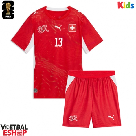 Zwitserland Zeki Amdouni #23 Thuis tenue Kids WK 2026 Korte Mouw (+ Korte broeken)