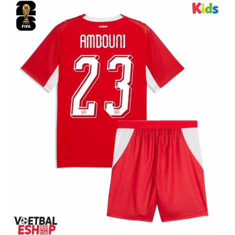 Zwitserland Zeki Amdouni #23 Thuis tenue Kids WK 2026 Korte Mouw (+ Korte broeken)
