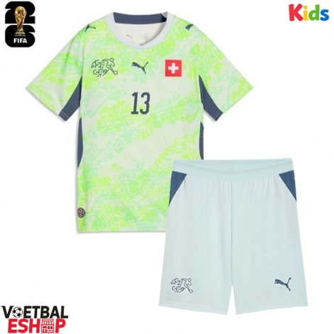 Zwitserland Zeki Amdouni #23 Uit tenue Kids WK 2026 Korte Mouw (+ Korte broeken)