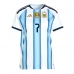 Argentinië Rodrigo De Paul #7 Thuis tenue Dames WK 2026 Korte Mouw