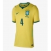 Brazilië Marquinhos #4 Thuis tenue Dames WK 2026 Korte Mouw
