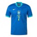 Brazilië Vinicius Junior #7 Uit tenue Copa America 2024 Korte Mouw