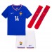 Frankrijk Adrien Rabiot #14 Thuis tenue Kids EK 2024 Korte Mouw (+ Korte broeken)