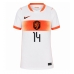 Nederland Tijjani Reijnders #14 Uit tenue Dames WK 2026 Korte Mouw